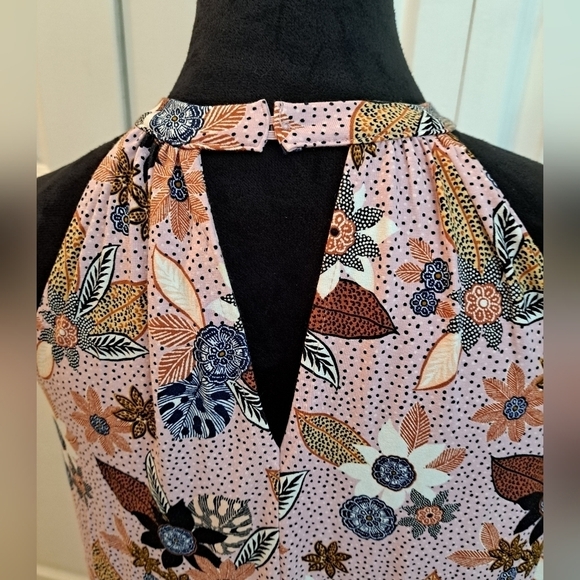 NWT Loft Pink Floral Halter Tiered Dress    Size M - Picture 4 of 7